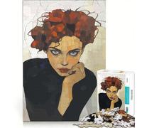 Puzzle da 1000 pezzi per adulti raffigurante una donna dai capelli rossi e dall'aspetto forte in stile Egon Schiele Gioco interattivo migliora la memoria collezione d'artista opera d'arte 50x75cm