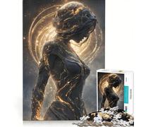 Puzzle da 1000 pezzi per adulti, raffigurante una donna dalle vene dorate con aureola, gioco interattivo, decorazione da parete o da scrivania 50x75cm
