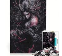Puzzle da 1000 pezzi per adulti, raffigurante una donna demone con le corna, giocattolo fai-da-te, gara di velocità manuale, con pezzi di forma casuale completamente ad incastro 50x75cm