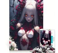Puzzle da 1000 pezzi per adulti, raffigurante una donna gotica insanguinata, un gioco pratico e antistress, ideale come regalo per tutta la famiglia 38x52cm