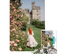 Puzzle da 1000 pezzi per adulti raffigurante una donna in abito bianco vicino a un castello Un puzzle difficile e stimolante per il divertimento in famiglia Giochi divertenti per ragazzi
