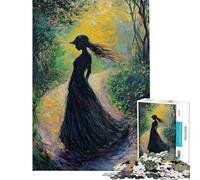 Puzzle da 1000 pezzi per adulti raffigurante una donna in un sentiero nel bosco Gioco stimolante educativo decorativo da parete ideale come regalo o giocattolo (dimensioni 50x75cm)