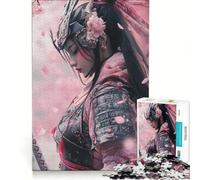 Puzzle da 1000 pezzi per adulti raffigurante una donna samurai tra fiori rosa un gioco interattivo e antistress compleanno e Natale 38x52cm