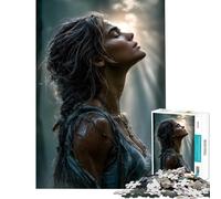 Puzzle da 1000 pezzi per adulti raffigurante una donna serena immersa nella luce Gioco pratico ed educativo ideale come regalo di compleanno (dimensioni 38x52cm)