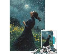 Puzzle da 1000 pezzi per adulti raffigurante una donna sotto la pioggia Puzzle per adulti giochi rilassanti sfide impegnative divertimento da fare a casa (dimensioni 38x26cm)