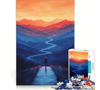 Puzzle da 1000 pezzi per adulti raffigurante una donna su un sentiero di montagna gioco educativo sfida impegnativa collezione d'artista opera d'arte 50x75cm