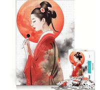 Puzzle da 1000 pezzi per adulti raffigurante una donna tradizionale in rosso ideale per giochi in famiglia decorazione perfetta e regali unici per compleanno e Natale 38x26cm