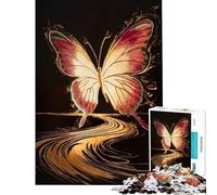 Puzzle da 1000 pezzi per adulti raffigurante una farfalla sul fiume dorato Gioco educativo e stimolante pratico antistress e divertente ideale come regalo (dimensioni 50x75cm)