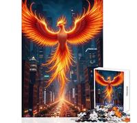 Puzzle da 1000 pezzi per adulti raffigurante una fenice che sorge su un paesaggio urbano Gioco pratico per migliorare la memoria ideale come decorazione da parete o come regalo antistress (50x75cm)