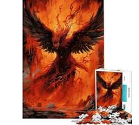 Puzzle da 1000 pezzi per adulti raffigurante una fenice che vola fuori dal fuoco ideale per ragazzi Puzzle antistress attività divertenti da fare a casa (dimensioni 50x75cm)