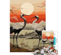 Puzzle da 1000 pezzi per adulti raffigurante una gru e la migrazione invernale Puzzle antistress da 1000 pezzi che migliora la memoria compleanno e Natale (50x75cm)