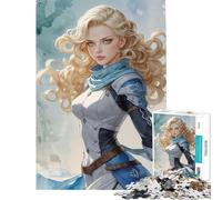 Puzzle da 1000 pezzi per adulti raffigurante una guerriera bionda Aiuta a stimolare la mente ideale come decorazione per la casa o giocattolo educativo per ragazzi dai 14 anni in su (50x75cm)
