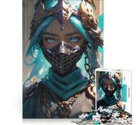 Puzzle da 1000 pezzi per adulti raffigurante una guerriera con la maschera un gioco per famiglie difficile e stimolante compleanni e occasioni speciali 38x26cm