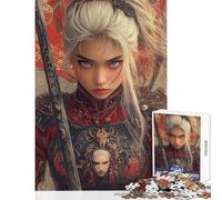 Puzzle da 1000 pezzi per adulti raffigurante una guerriera con la spada Gioco educativo per tutta la famiglia ideale come decorazione da parete o per rafforzare l'amore tra le coppie (38x52cm)