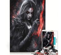Puzzle da 1000 pezzi per adulti, raffigurante una guerriera dark fantasy, gioco interattivo, ideale per l'interazione genitore-figlio e come regalo per tutta la famiglia 38x52cm