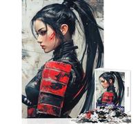Puzzle da 1000 pezzi per adulti raffigurante una guerriera samurai con armatura rossa Un gioco rilassante per tutta la famiglia ideale per la decorazione della casa e per allenare mente e mani