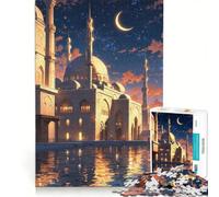 Puzzle da 1000 pezzi per adulti raffigurante una moschea di notte gioco educativo di analisi e logica donne 50x75cm