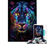 Puzzle da 1000 pezzi per adulti raffigurante una pantera colorata un animale difficile e stimolante Un'opera d'arte un gioco educativo adatto a persone dai 14 anni in su (38x26cm)