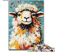 Puzzle da 1000 pezzi per adulti, raffigurante una pecora dipinta a olio, rompicapo stimolante per adolescenti, perfetto come decorazione per la casa o come regalo, 50x75cm