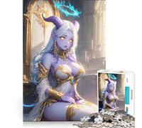 Puzzle da 1000 pezzi per adulti, raffigurante una ragazza angelo blu dea, un gioco rompicapo, ideale come regalo di compleanno o per decorare la scrivania 38x26cm