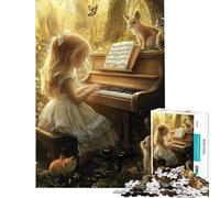 Puzzle da 1000 pezzi per adulti raffigurante una ragazza che suona il pianoforte nella foresta Puzzle rilassante per adulti ideale per chi ama i giochi di velocità Ottimo regalo per gli appassionati