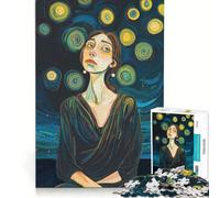 Puzzle da 1000 pezzi per adulti, raffigurante una ragazza con orecchini di perle Un gioco divertente che allena la mente e la manualità, ideale come regalo per tutta la famiglia 38x26cm