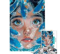 Puzzle da 1000 pezzi per adulti raffigurante una ragazza con una carpa koi Un gioco divertente per adulti che stimola l'analisi e la logica Difficile e stimolante (dimensioni 50x75cm)