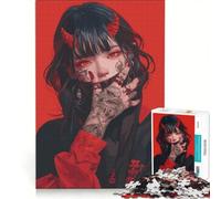 Puzzle da 1000 pezzi per adulti raffigurante una ragazza diavolo rosso in arte digitale gioco per famiglie rilassante e stimolante per la mente collezione d'artista belle arti 50x75cm