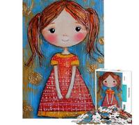 Puzzle da 1000 pezzi per adulti raffigurante una ragazza sorridente in abito rosso Puzzle per adolescenti con schema di assemblaggio ideale per l'interazione genitore-figlio per e come