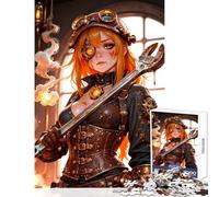 Puzzle da 1000 pezzi per adulti raffigurante una ragazza steampunk con una chiave inglese Giochi rilassanti per tutta la famiglia decorazioni per la casa e stimolazione mentale (38x26cm)