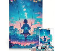 Puzzle da 1000 pezzi per adulti, raffigurante una ragazza sull'altalena, antistress, di difficoltà elevata, ideale come elemento della lista dei desideri con Babbo Natale 50x75cm