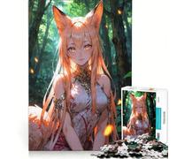 Puzzle da 1000 pezzi per adulti, raffigurante una ragazza volpe nella foresta, un gioco impossibile, ideale per divertirsi a casa e come decorazione per la scrivania 38x52cm