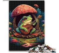 Puzzle da 1000 pezzi per adulti,raffigurante una rana che suona il banjo,in legno,perfetto come regalo di Natale e Capodanno,regalo per le feste,50x75cm Sfidante e divertente,attività per famiglie