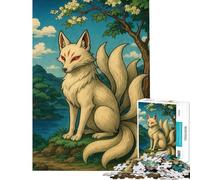 Puzzle da 1000 pezzi per adulti raffigurante una volpe a nove code nella natura Un rompicapo per adulti che stimola la mente e la logica compleanni e Natale (dimensioni 38x52cm)