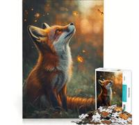 Puzzle da 1000 pezzi per adulti, raffigurante una volpe che osserva le lucciole, giocattolo fai-da-te, per divertimento in famiglia, per rafforzare l'amore tra le coppie 38x26cm