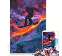 Puzzle da 1000 pezzi per adulti raffigurante uno snowboarder in montagna Un gioco impossibile che stimola l'analisi e la logica ideale per rafforzare l'amore di coppia 50x75cm