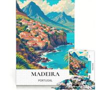 Puzzle da 1000 pezzi per adulti raffigurante villaggi costieri di Madeira, gioco rompicapo, decorazione per la casa, compleanno e Natale 50x75cm