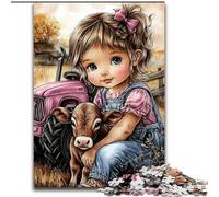 Puzzle da 1000 pezzi per adulti,raffigurante Yak e bambina,realizzato in legno Un regalo perfetto per il divertimento in famiglia,50x75cm,ideale per arredare la casa,allenare la mente e come regalo