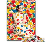 Puzzle da 1000 pezzi per adulti raffiguranti una donna in stile Mary Blair, aiuta il cervello a esercitare i giocattoli avvincenti per coltivare la pazienza e l'interazione genitore-figlio (38x26cm)