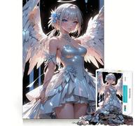 Puzzle da 1000 pezzi per adulti "Ragazza angelo in abito bianco",gioco di logica,incastro perfetto,attività per rafforzare i legami affettivi (38x52cm)