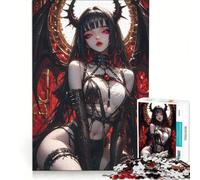 Puzzle da 1000 pezzi per adulti, ragazza anime angelo oscuro, gioco rompicapo, divertente antistress, ogni pezzo è unico 38x26cm