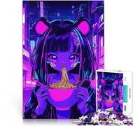 Puzzle da 1000 pezzi per adulti Ragazza anime cibernetica che mangia ramen Gioco di famiglia per e offerte come regali per tutta la famiglia 38x52cm