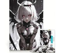 Puzzle da 1000 pezzi per adulti, ragazza anime con ali d'angelo oscure, decorazione da parete, difficile, compleanno e Natale 38x26cm