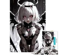 Puzzle da 1000 pezzi per adulti ragazza anime con ali d'angelo oscure ideale per compleanni Natale e divertimento in famiglia Giocattolo antistress per ragazzi dai 14 anni in su 38x26cm