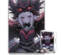 Puzzle da 1000 pezzi per adulti Ragazza anime con ali di corvo Rilassati durante il tempo libero Taglio netto senza cuciture Interlock Toy Dimensioni 38x52cm