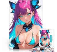 Puzzle da 1000 pezzi per adulti Ragazza anime con ali di farfalla Giocattoli Giochi Educativi Antistress Decorazione d'arte per la casa 38x26cm