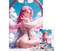 Puzzle da 1000 pezzi per adulti ragazza anime con angelo divino giocattoli fai da te regali per donne e uomini gioco educativo con poster abbinato e foglio di quiz (dimensioni 50x75cm)