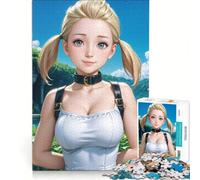 Puzzle da 1000 pezzi per adulti, ragazza anime con capelli biondi, gioco rompicapo, antistress, ogni pezzo è unico 38x26cm