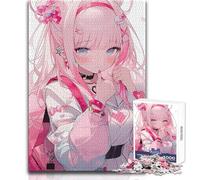 Puzzle da 1000 pezzi per adulti, ragazza anime con capelli rosa, ideale per rilassarsi nel tempo libero, taglio netto, senza cuciture, dimensioni giocattolo 50x75cm