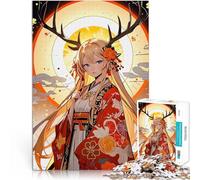 Puzzle da 1000 pezzi per adulti Ragazza anime con corna di cervo Allena il tuo cervello e le tue mani Migliorare l'amore tra le coppie 52x38cm